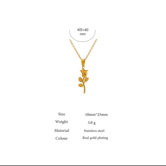 Trendy Rose Flower Necklace - Picture 2 of 4